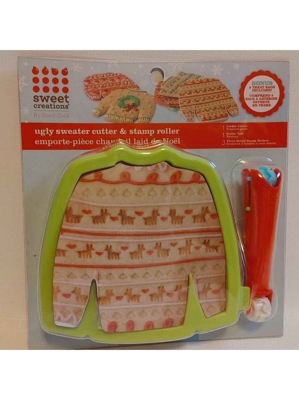 LARGE UGLY SWEATER Cookie Cutter and Stamp Roller SET BNIP